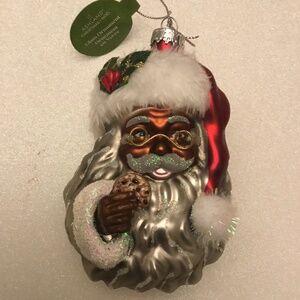 Glass Santa Ornament